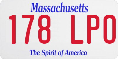 MA license plate 178LP0