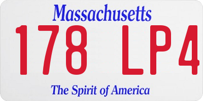 MA license plate 178LP4