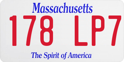 MA license plate 178LP7