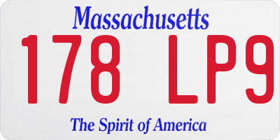 MA license plate 178LP9