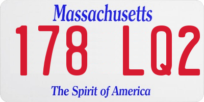 MA license plate 178LQ2