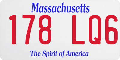 MA license plate 178LQ6