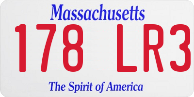 MA license plate 178LR3