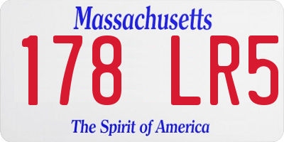 MA license plate 178LR5