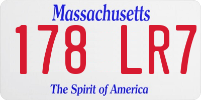 MA license plate 178LR7