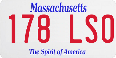MA license plate 178LS0