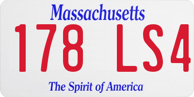 MA license plate 178LS4