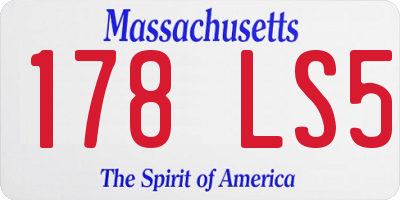 MA license plate 178LS5