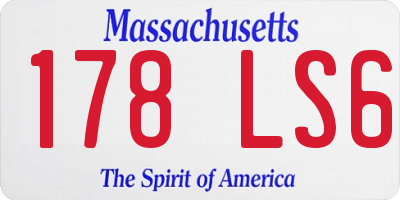 MA license plate 178LS6