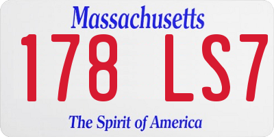 MA license plate 178LS7