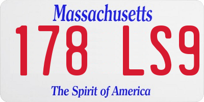 MA license plate 178LS9