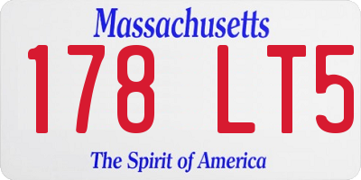 MA license plate 178LT5