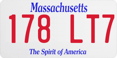 MA license plate 178LT7