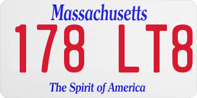 MA license plate 178LT8