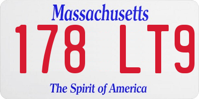 MA license plate 178LT9