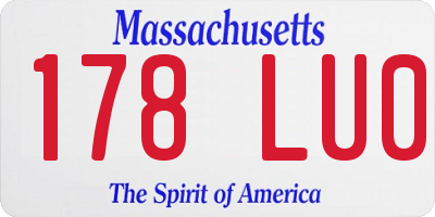 MA license plate 178LU0