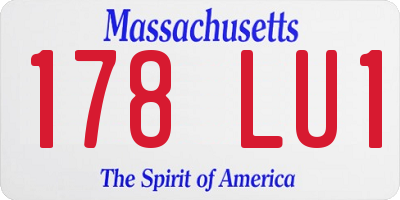 MA license plate 178LU1