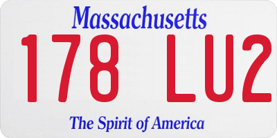 MA license plate 178LU2