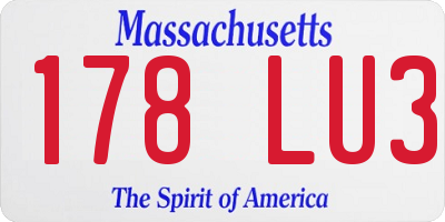 MA license plate 178LU3