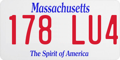 MA license plate 178LU4