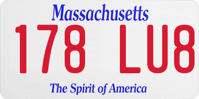MA license plate 178LU8