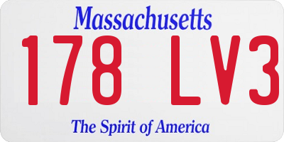 MA license plate 178LV3