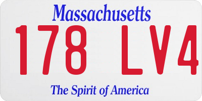 MA license plate 178LV4