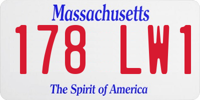 MA license plate 178LW1