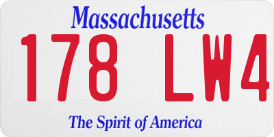 MA license plate 178LW4