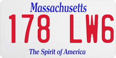 MA license plate 178LW6