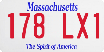 MA license plate 178LX1
