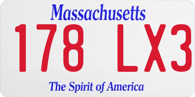 MA license plate 178LX3