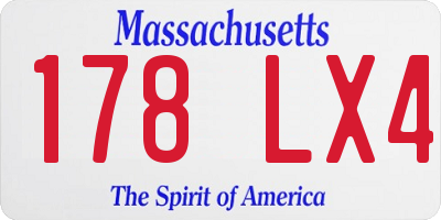 MA license plate 178LX4