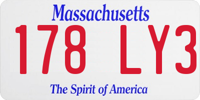 MA license plate 178LY3