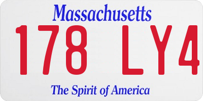 MA license plate 178LY4
