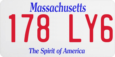 MA license plate 178LY6