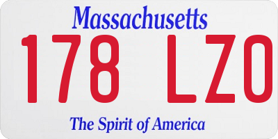 MA license plate 178LZ0
