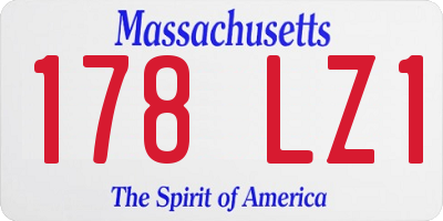 MA license plate 178LZ1