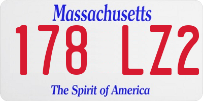 MA license plate 178LZ2