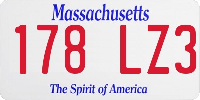 MA license plate 178LZ3