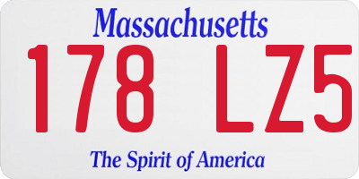 MA license plate 178LZ5