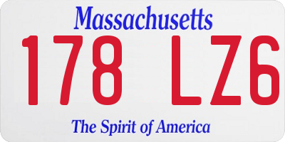 MA license plate 178LZ6