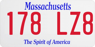 MA license plate 178LZ8
