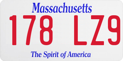 MA license plate 178LZ9