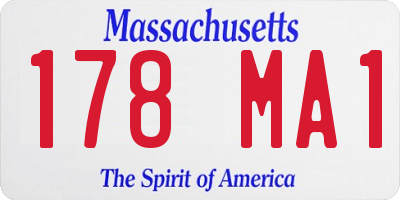 MA license plate 178MA1