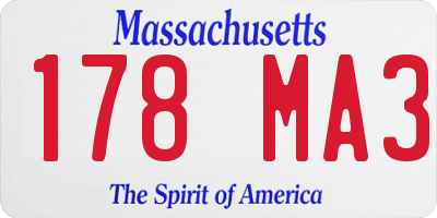 MA license plate 178MA3