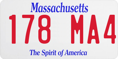 MA license plate 178MA4