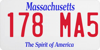 MA license plate 178MA5