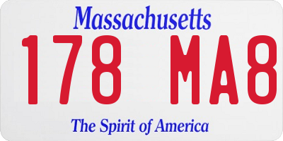 MA license plate 178MA8