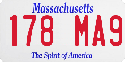 MA license plate 178MA9